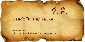 Izsák Hajnalka névjegykártya